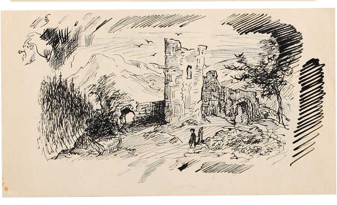 Бехтеев Владимир Георгиевич. Лот из 13 листов (семь листов двухсторонние) с иллюстрациями к книге В. Ирвинга «Рассказы и легенды» (М.; Л.: Детская литература ЦК ВЛКСМ, 1939)